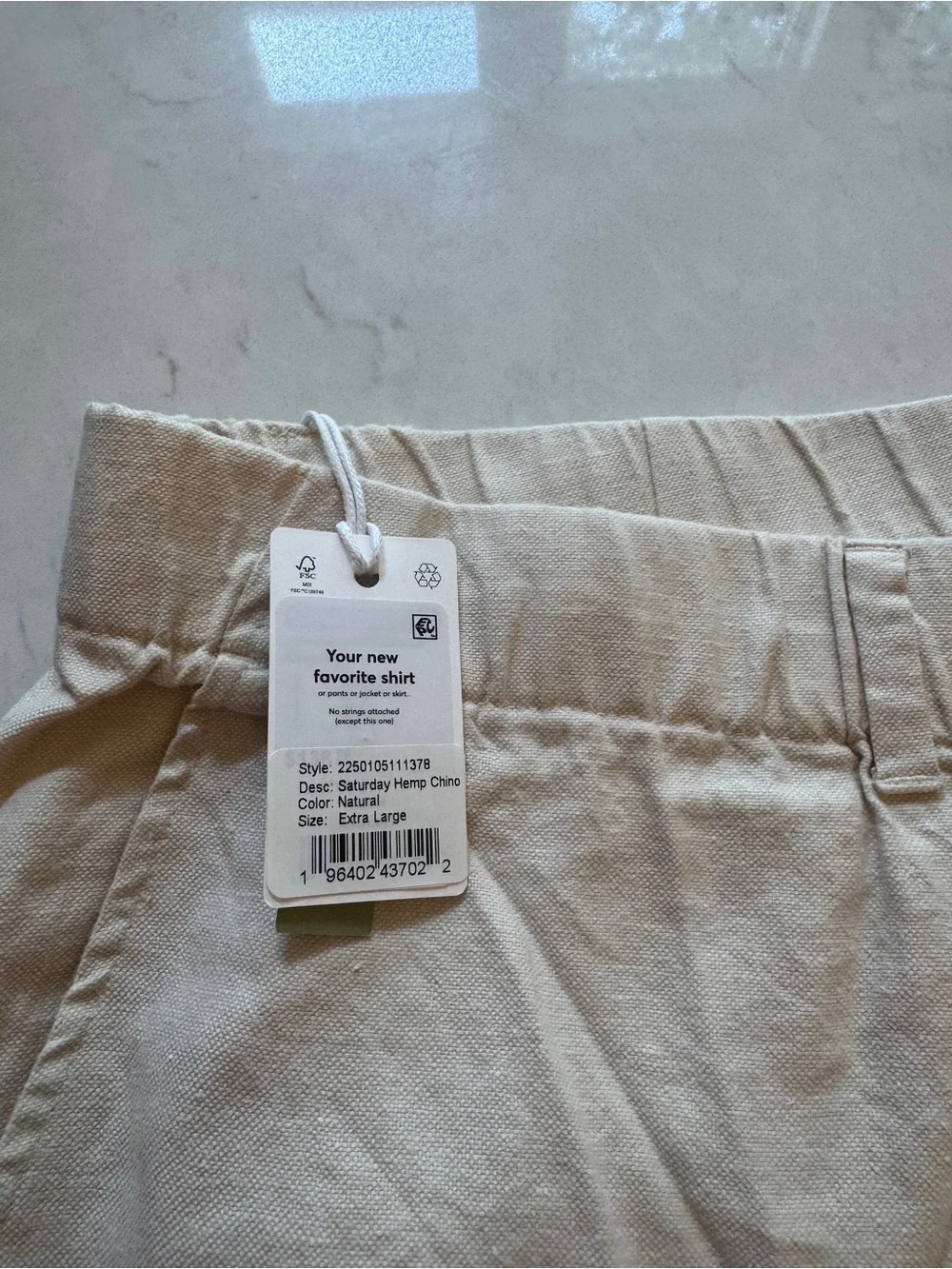Marine Layer Saturday Hemp Chinos-Size Extra Large